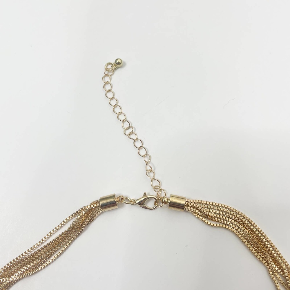 NEW Tassel Choker Necklace Ball Decor Twisted Snake Chain Lobster Claw - Picture 9 of 12